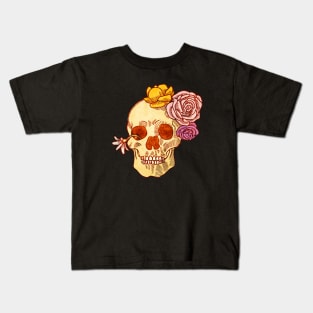 Skull gothic occult t-shirt Kids T-Shirt